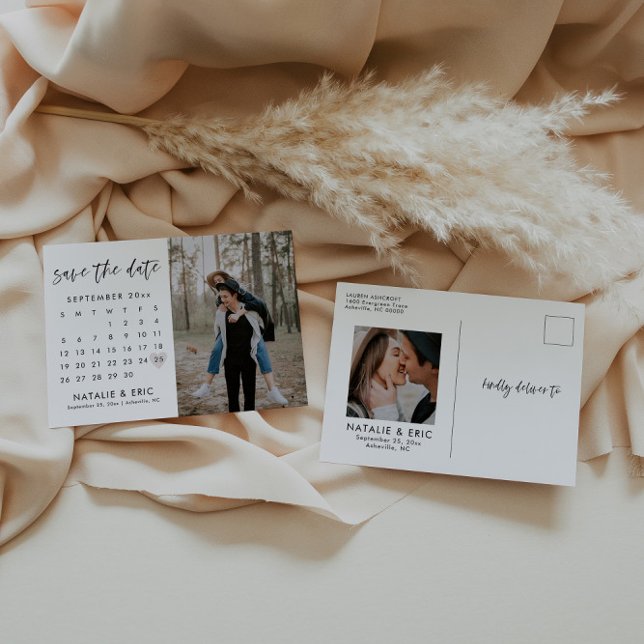 Carte Postale Calendrier de calligraphie moderne Enregistrer la  (Créateur téléchargé)