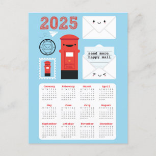 Carte Postale Calendrier de Kawaii Happy Mail 2025