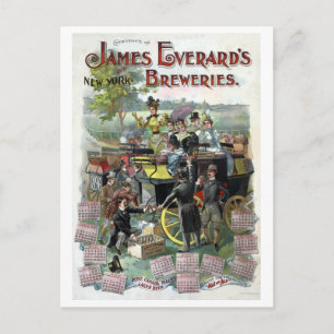 Carte Postale Calendrier de la brasserie Vintage New York restau