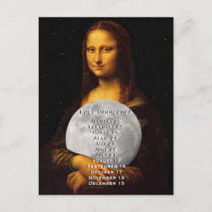 Carte Postale Calendrier de la pleine lune en Europe 2024 