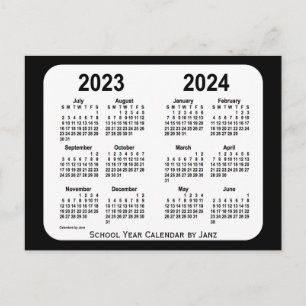 Carte Postale Calendrier de l'école noire et blanche 2023-2024 p
