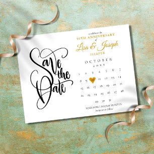 Carte Postale Calendrier de mise à jour de 50e anniversaire Cœur