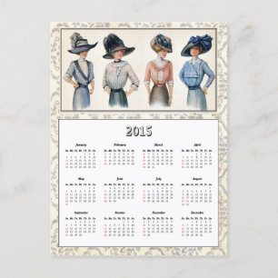 Carte postale Calendrier de mode édouardien 2015
