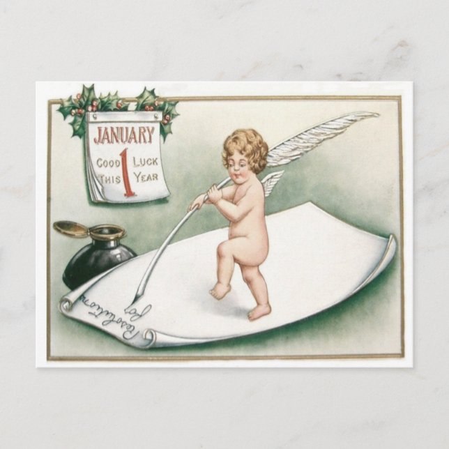 Carte Postale Calendrier de résolution de lettre de chérubin d'a (Devant)
