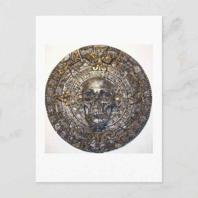 Carte Postale Calendrier des guerriers du crâne aztèque/maya (Devant)