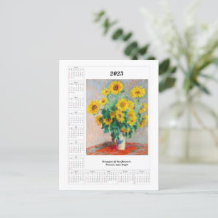 Carte Postale Calendrier des tournesols pour 2023 Vincent van Go