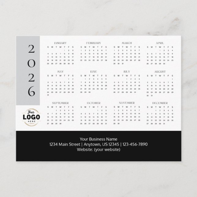 Carte postale Calendrier du logo professionnel 202 (Devant)