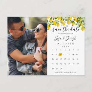 Carte Postale Calendrier Enregistrer la Date Citrons Fleur Photo