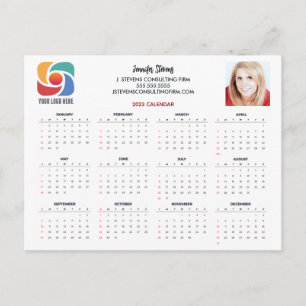 Carte Postale Calendrier Entreprise Logo Entreprise 2023 personn