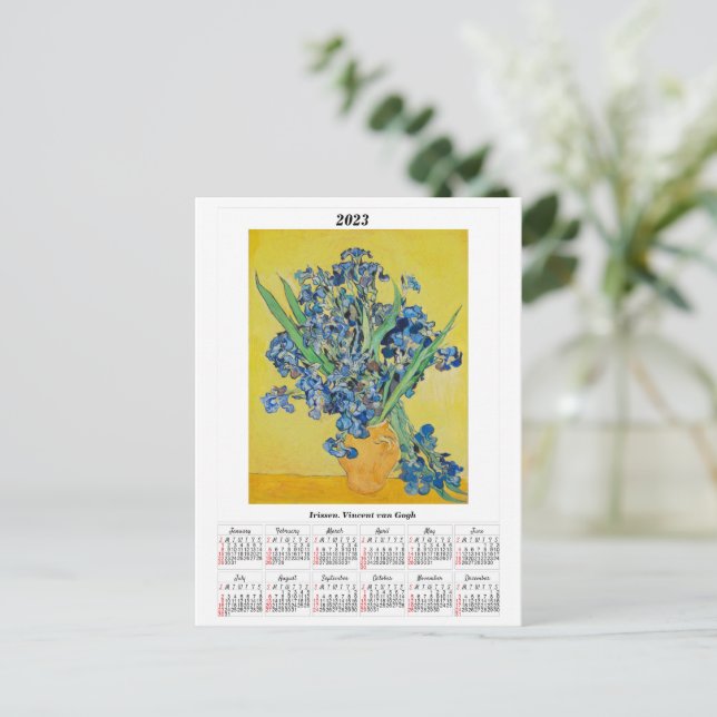 Carte Postale Calendrier Irissen pour 2023 Vincent van Gogh (Debout devant)