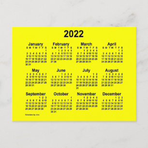 Carte Postale Calendrier jaune Mini 2022 de Janz