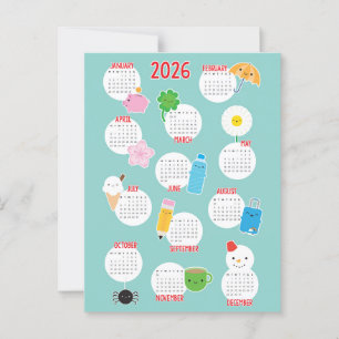 Carte Postale Calendrier Kawaii Everyday Life 2026
