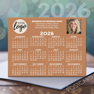 Carte Postale Calendrier - logo, photo, contact professionnel - 