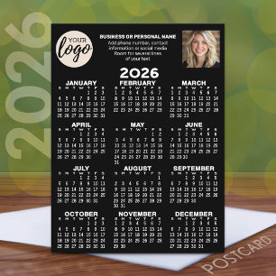 Carte Postale Calendrier - logo, photo, contact professionnel -
