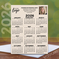 Calendrier - logo, photo, contact professionnel - 