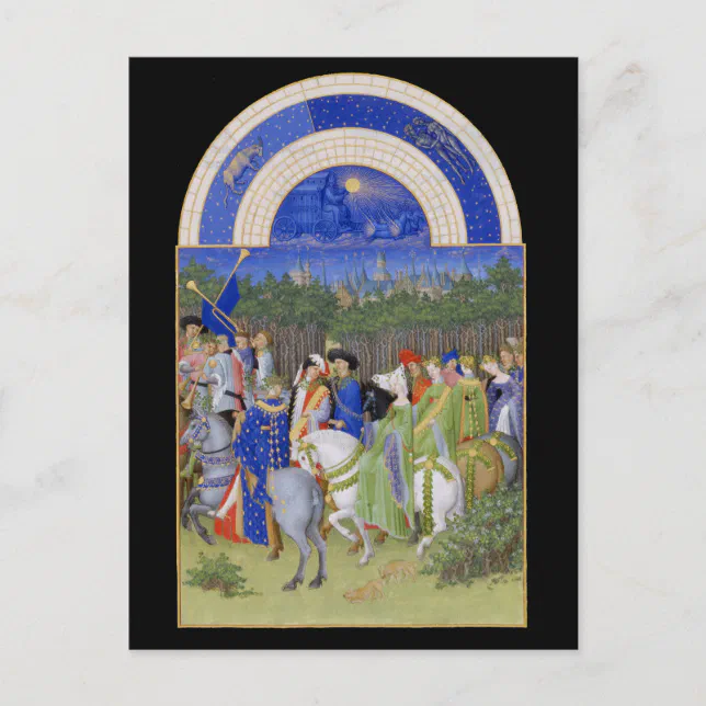 Carte Postale Calendrier médiéval Mai Taurus & Gemini | Zazzle.fr