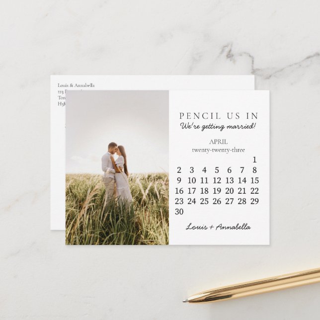 Carte Postale Calendrier mensuel d'avril 2023 de sauvegarde de d (Devant/Arrière en situation)