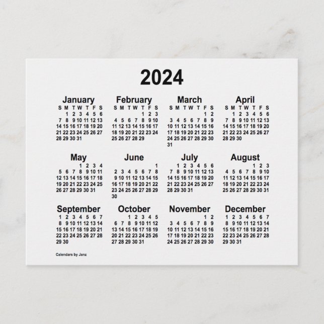 Carte Postale Calendrier mini 2024 White Smoke par Janz (Devant)