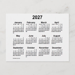 Carte Postale Calendrier mini 2027 White Smoke par Janz