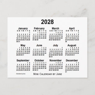 Carte Postale Calendrier Mini 2028 de Janz