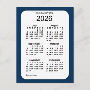 Carte Postale Calendrier Mini 6 Mois Boîte de Police 2026 par Ja