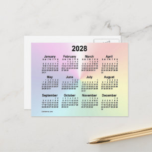 Carte Postale Calendrier mini arc-en-ciel 2028 de Janz