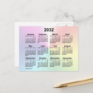 Carte Postale Calendrier mini arc-en-ciel 2032 de Janz