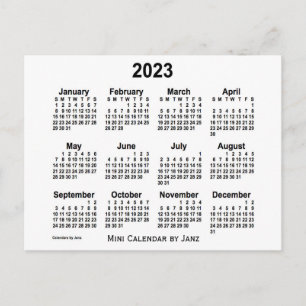 Carte Postale Calendrier Mini Blanc 2023 de Janz