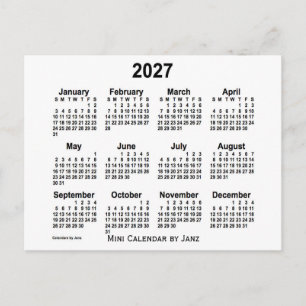 Carte Postale Calendrier Mini blanc 2027 de Janz