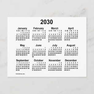 Carte Postale Calendrier mini blanc 2030 de Janz
