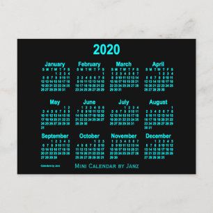 Carte Postale Calendrier mini bleu 2020 par Janz