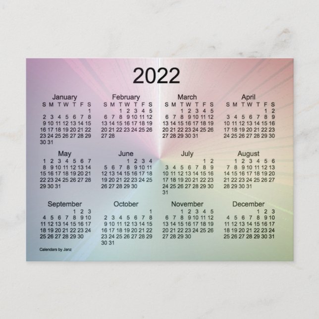 Carte Postale Calendrier Mini Brume 2022 de Janz (Devant)