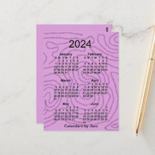Carte Postale Calendrier mini de 6 mois du labyrinthe violet 202
