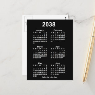 Carte Postale Calendrier mini de 6 mois Neon White 2038 de Janz