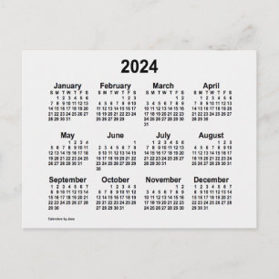 Carte Postale Calendrier Mini Fumée Blanc 2024 de Janz