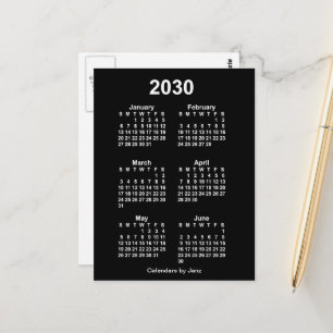 Carte Postale Calendrier mini Janz Neon White 2030 6 mois