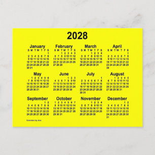 Carte Postale Calendrier Mini Jaune 2028 de Janz