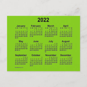 Carte Postale Calendrier Mini Jaune Vert 2022 par Janz