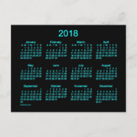 Calendrier Mini Neon Blue 2018 par Janz