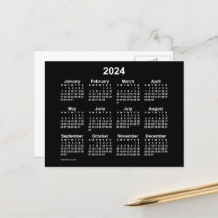 Carte Postale Calendrier Mini Neon White 2024 de Janz Postcard