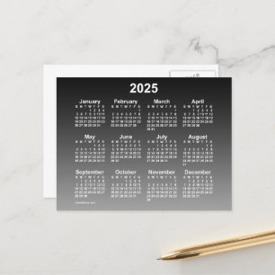 Carte Postale Calendrier Mini Noir Décoloré 2025 de Janz
