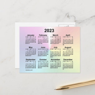 Carte Postale Calendrier Mini Nuage Arc-en-ciel 2023 de Janz