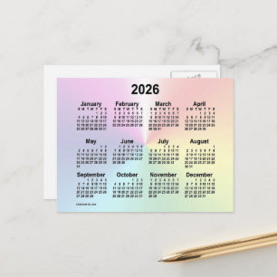 Carte Postale Calendrier Mini Nuage Arc-en-ciel 2026 de Janz