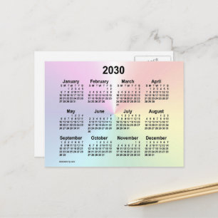 Carte Postale Calendrier Mini Nuage Arc-en-Ciel 2030 de Janz