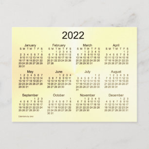 Carte Postale Calendrier Mini Sepia Shimmer 2022 de Janz