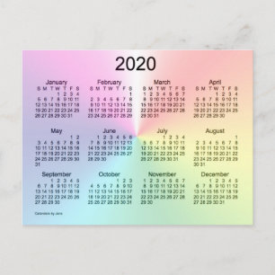 Carte Postale Calendrier mini Shimmer 2020 de Janz