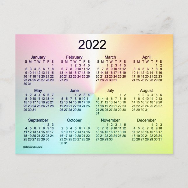 Carte Postale Calendrier mini Shimmer Recoleta 2022 de Janz (Devant)