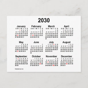 Carte Postale Calendrier Mini Vacances Blanc 2030 de Janz