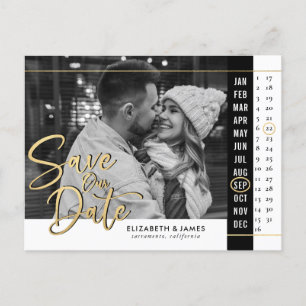 Carte Postale Calendrier photo mariage Enregistrer la date