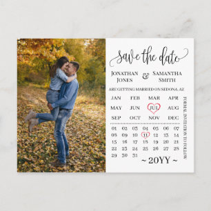 Carte Postale Calendrier photo minimaliste enregistrer la date m